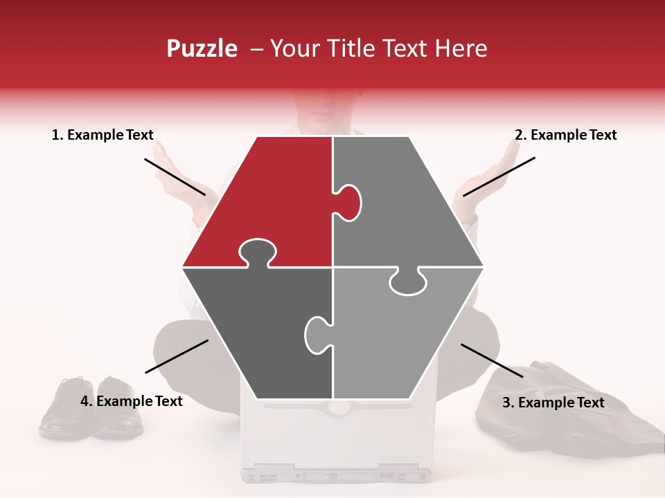 Businessman Meditates In Office PowerPoint Template