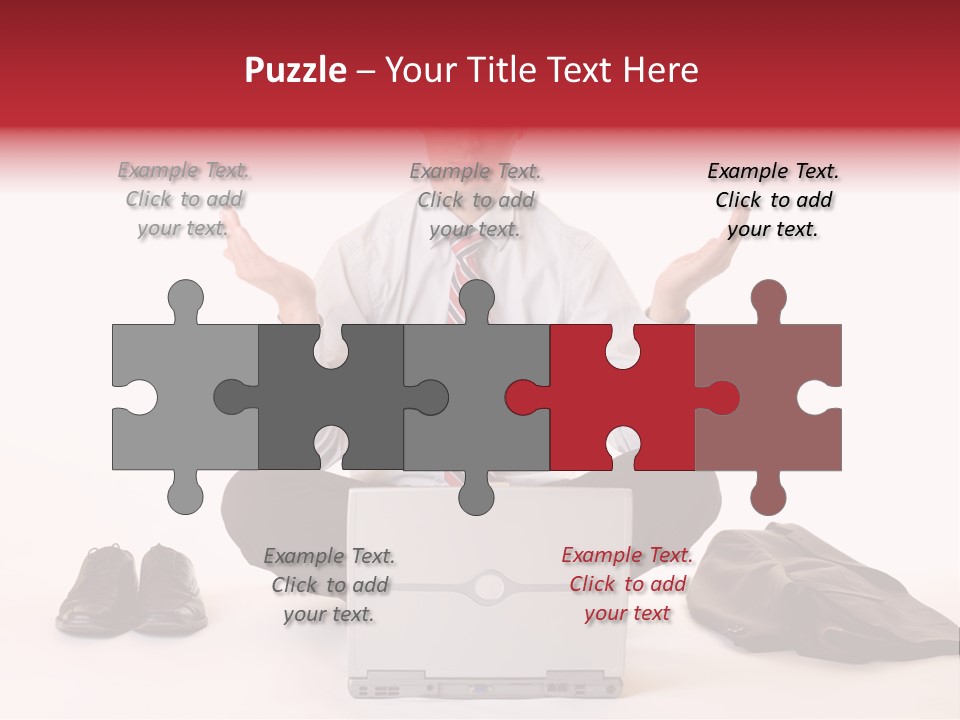 Businessman Meditates In Office PowerPoint Template