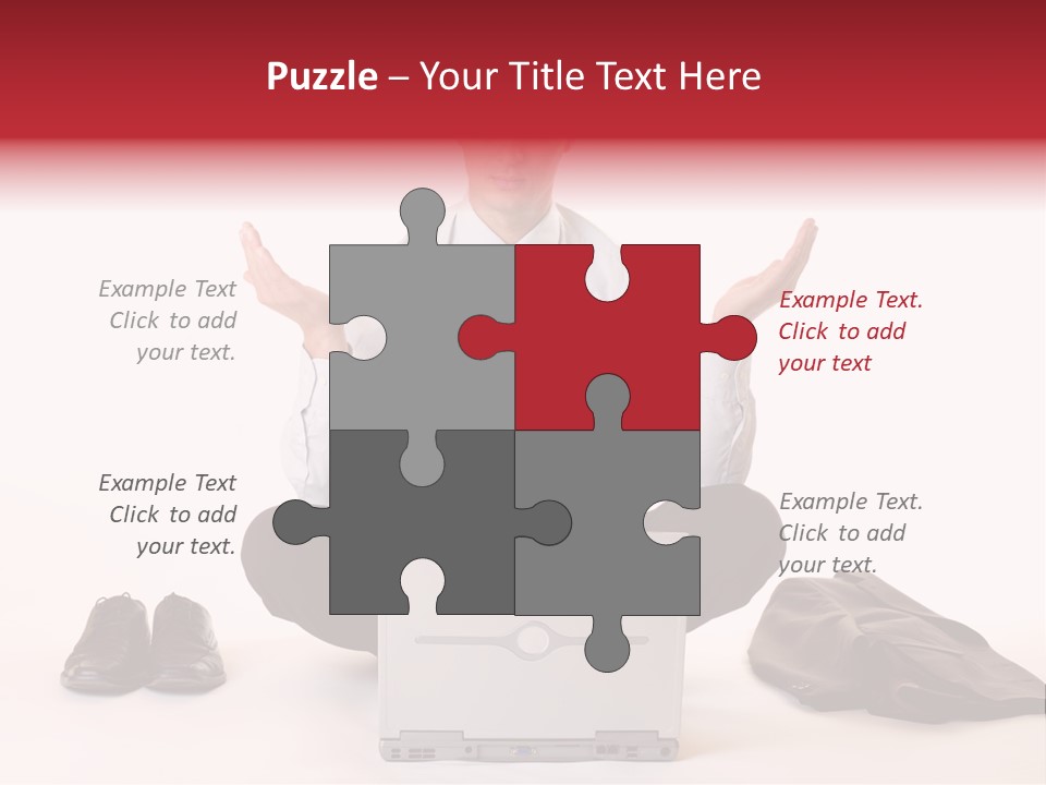 Businessman Meditates In Office PowerPoint Template