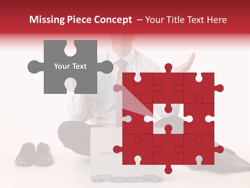 Businessman Meditates In Office PowerPoint Template