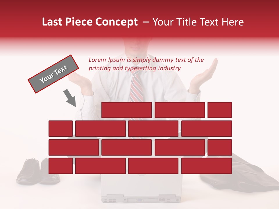 Businessman Meditates In Office PowerPoint Template