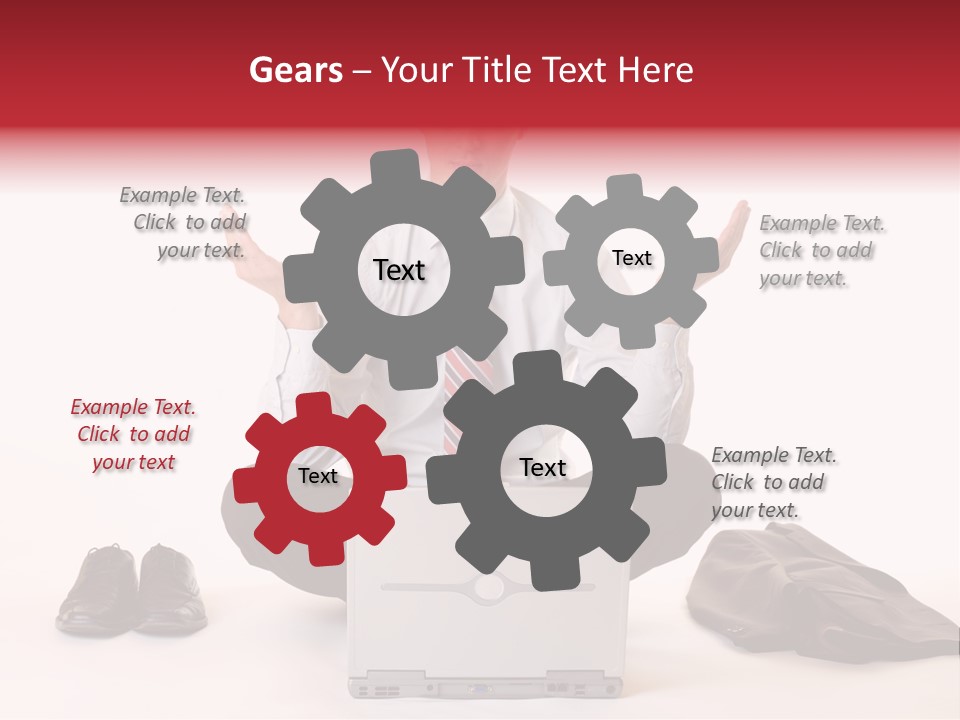 Businessman Meditates In Office PowerPoint Template