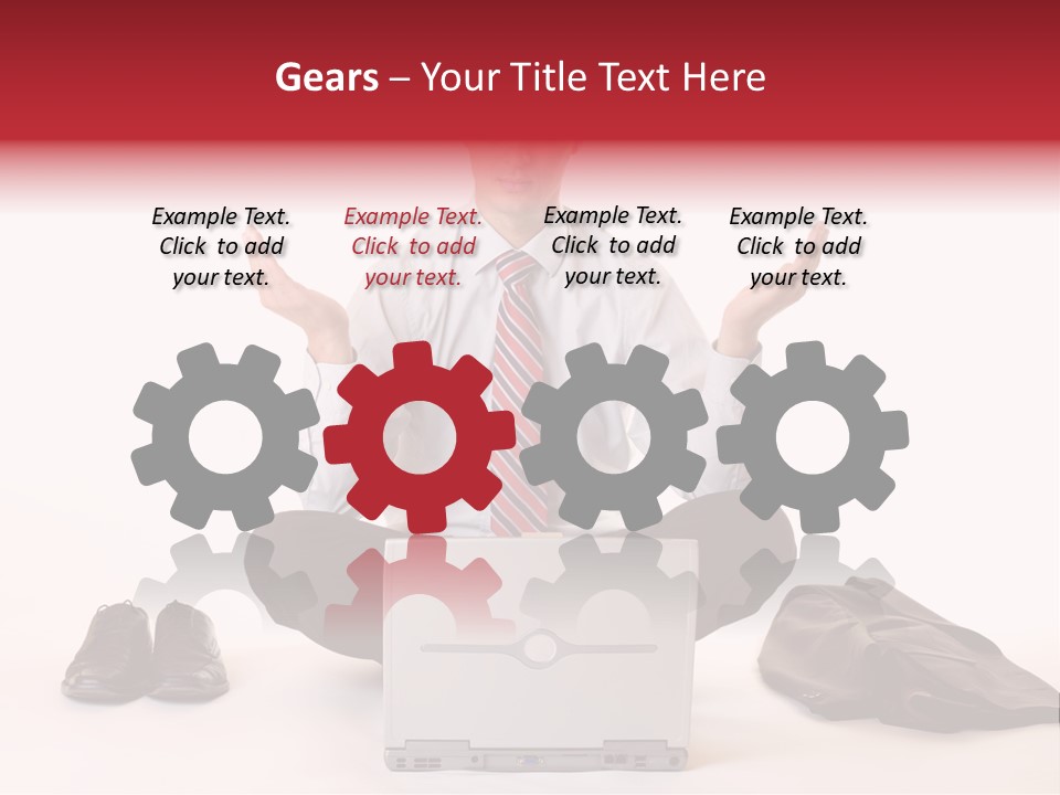 Businessman Meditates In Office PowerPoint Template