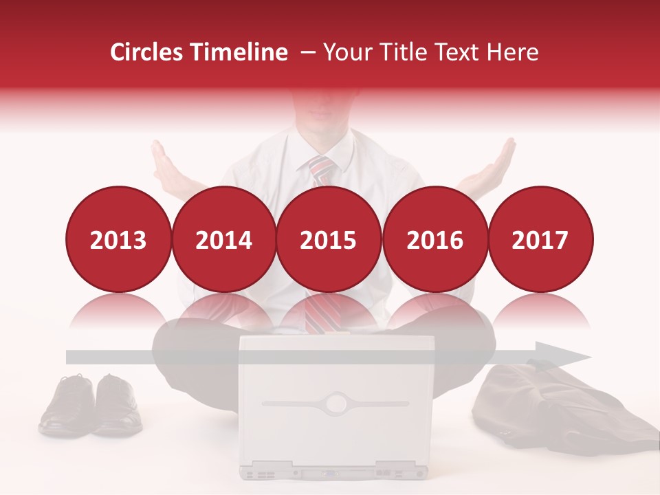 Businessman Meditates In Office PowerPoint Template