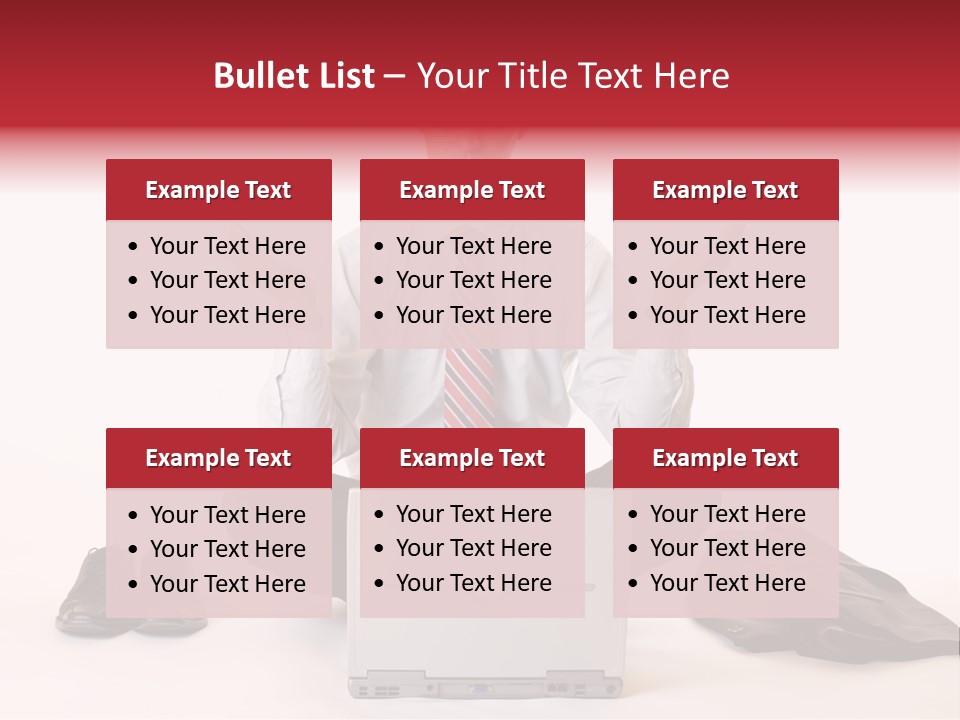 Businessman Meditates In Office PowerPoint Template