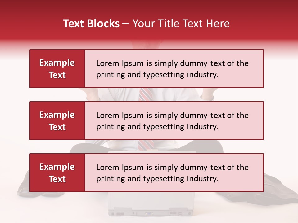 Businessman Meditates In Office PowerPoint Template