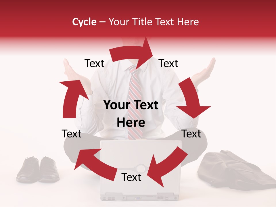 Businessman Meditates In Office PowerPoint Template