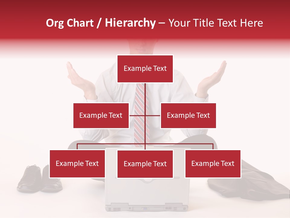 Businessman Meditates In Office PowerPoint Template