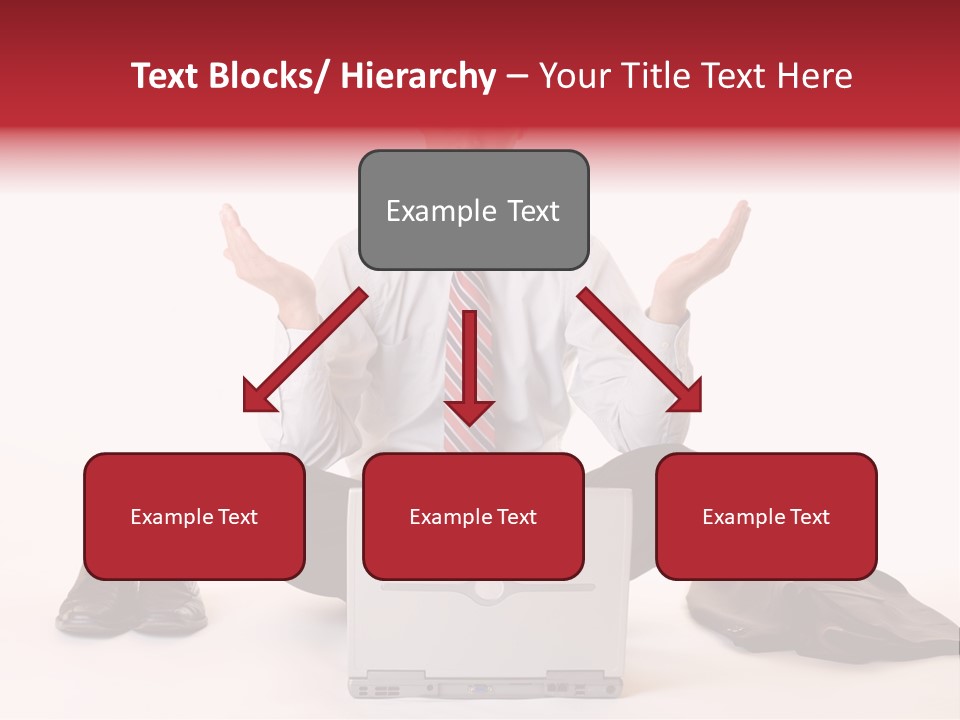 Businessman Meditates In Office PowerPoint Template