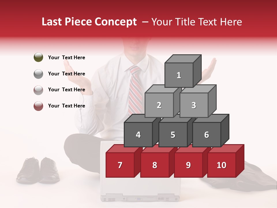 Businessman Meditates In Office PowerPoint Template