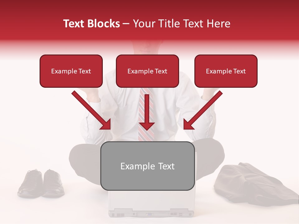 Businessman Meditates In Office PowerPoint Template