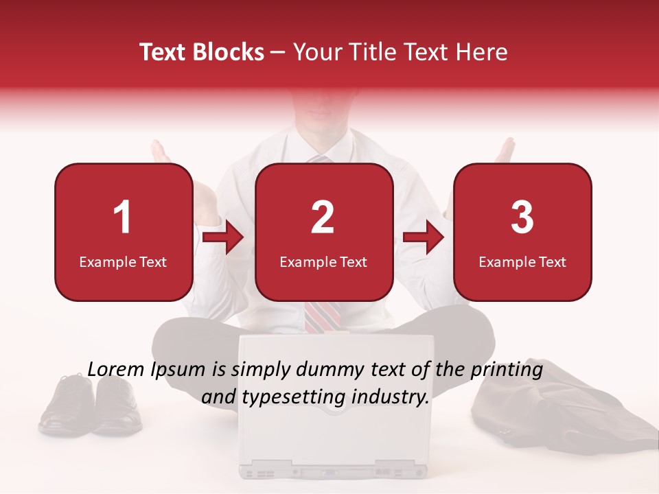 Businessman Meditates In Office PowerPoint Template