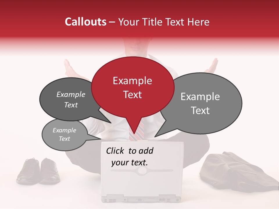 Businessman Meditates In Office PowerPoint Template
