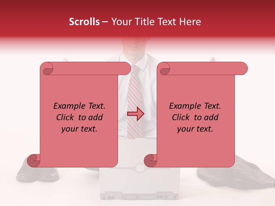 Businessman Meditates In Office PowerPoint Template