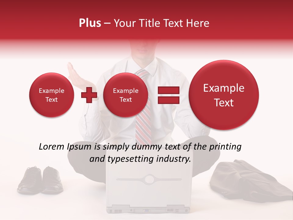 Businessman Meditates In Office PowerPoint Template