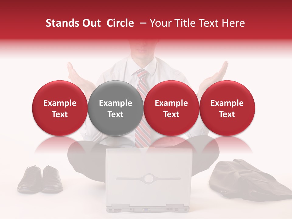 Businessman Meditates In Office PowerPoint Template