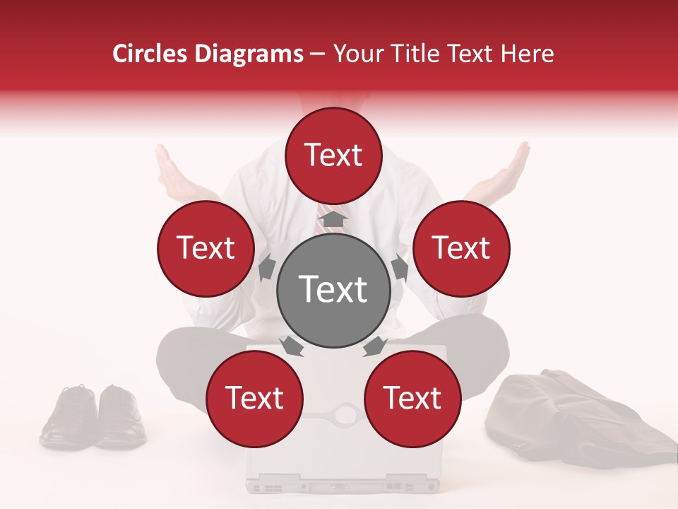 Businessman Meditates In Office PowerPoint Template