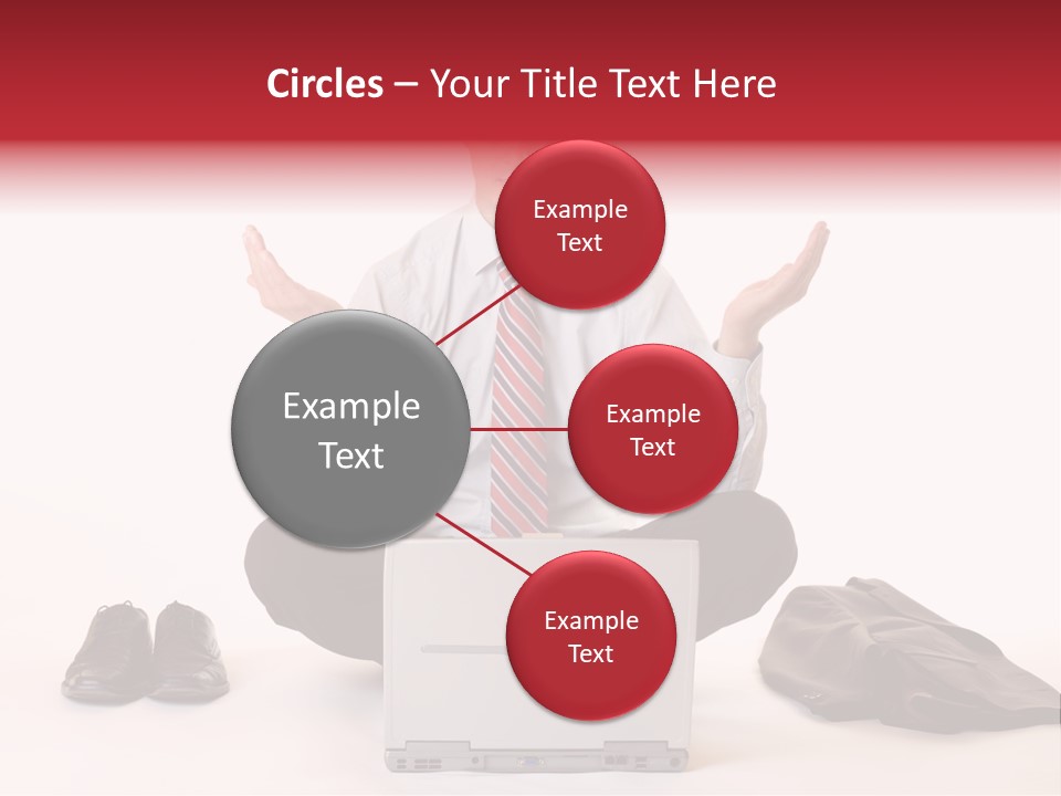 Businessman Meditates In Office PowerPoint Template