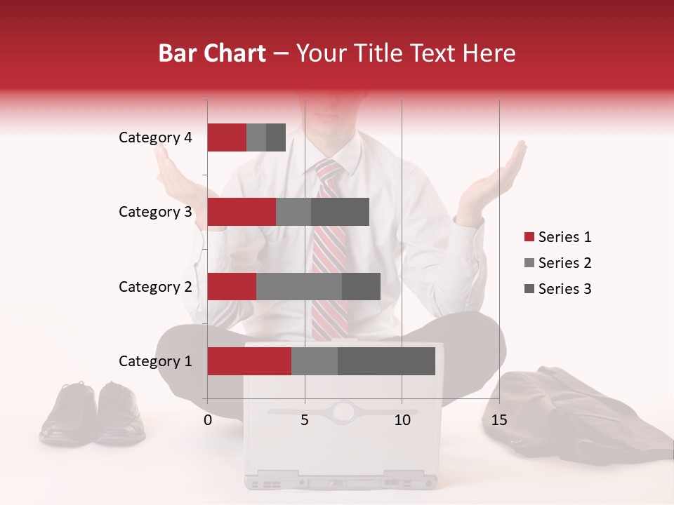 Businessman Meditates In Office PowerPoint Template
