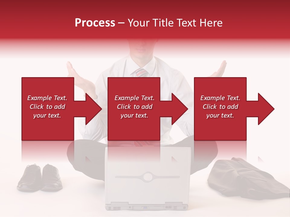 Businessman Meditates In Office PowerPoint Template