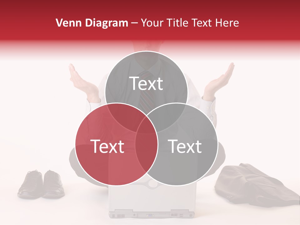 Businessman Meditates In Office PowerPoint Template