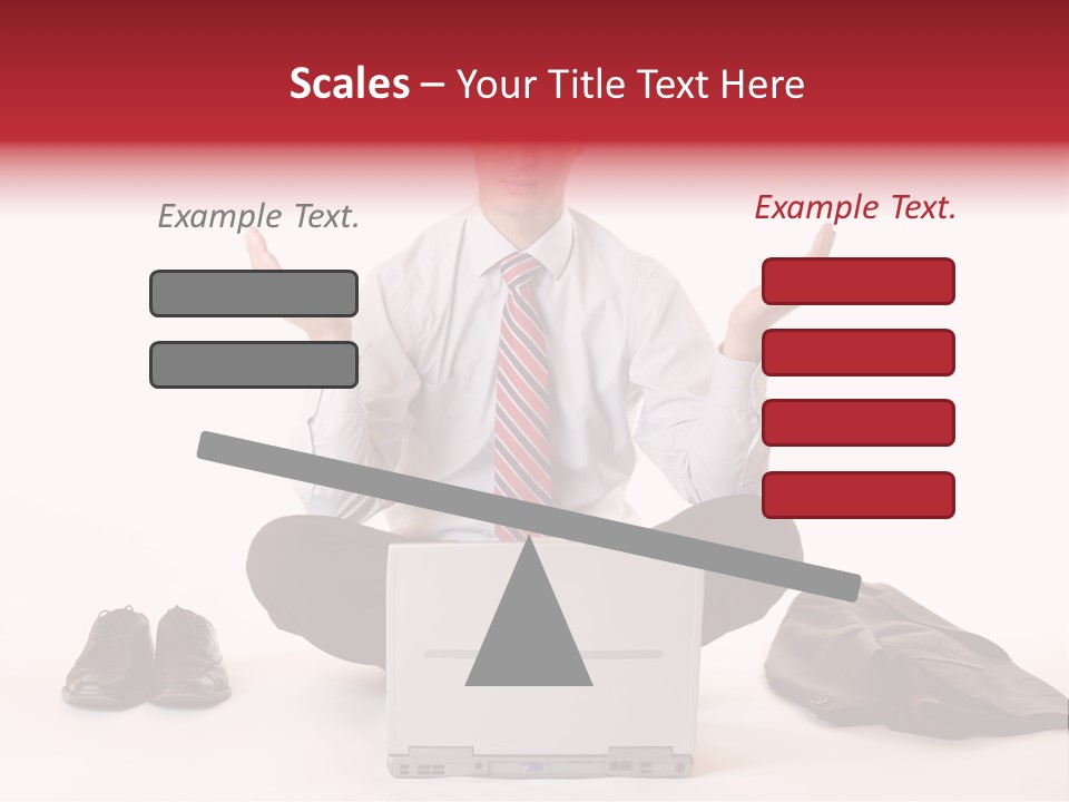 Businessman Meditates In Office PowerPoint Template