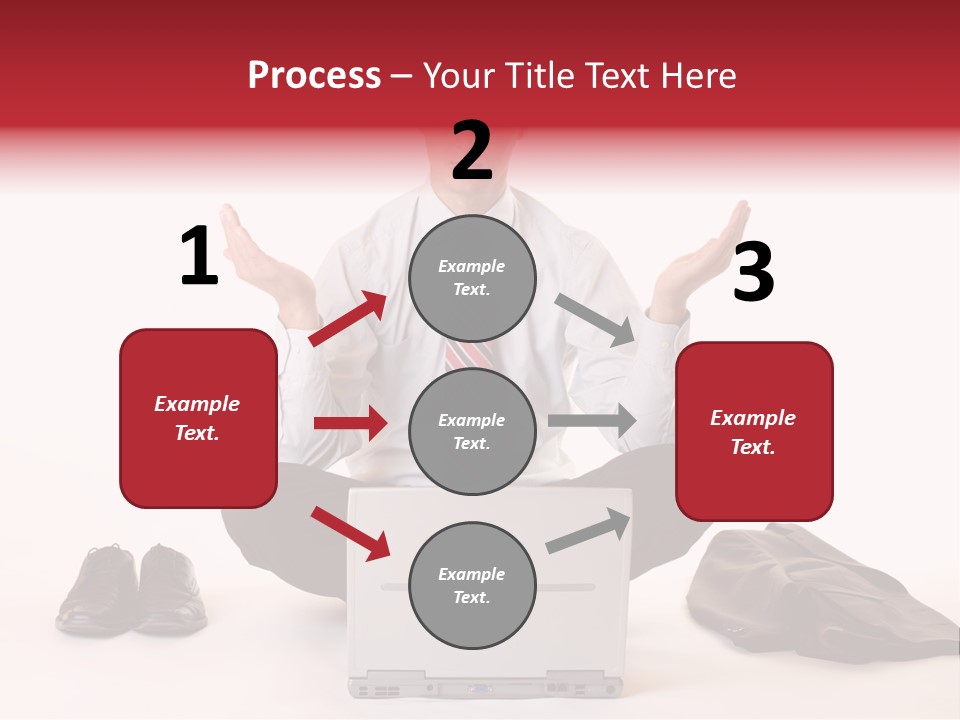 Businessman Meditates In Office PowerPoint Template