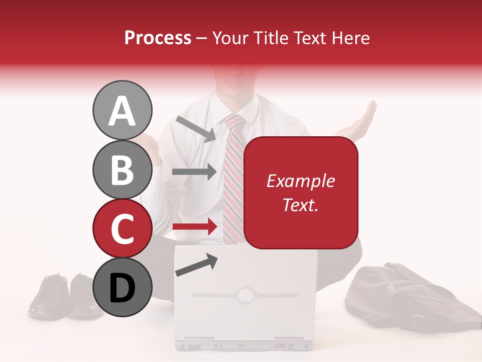 Businessman Meditates In Office PowerPoint Template