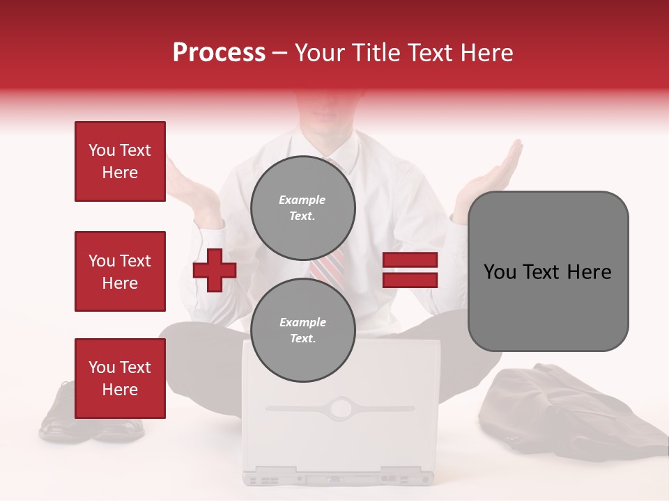 Businessman Meditates In Office PowerPoint Template