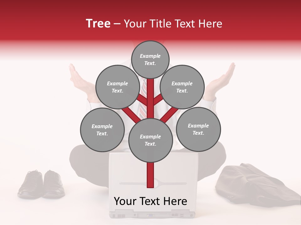 Businessman Meditates In Office PowerPoint Template