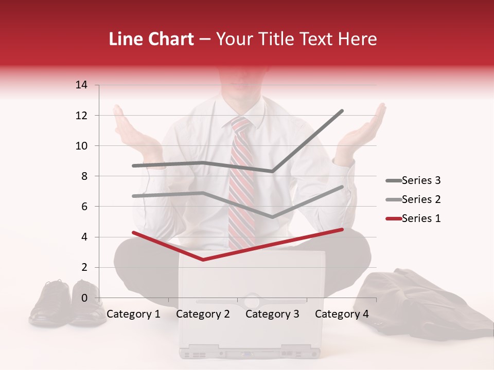 Businessman Meditates In Office PowerPoint Template