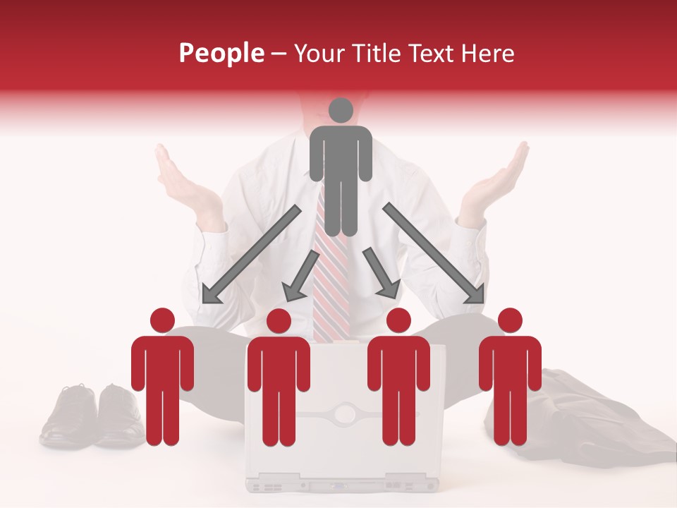 Businessman Meditates In Office PowerPoint Template