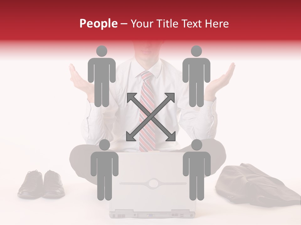 Businessman Meditates In Office PowerPoint Template