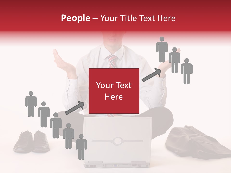 Businessman Meditates In Office PowerPoint Template