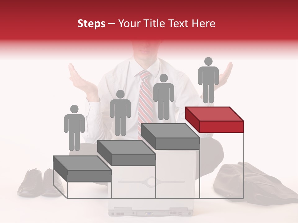 Businessman Meditates In Office PowerPoint Template