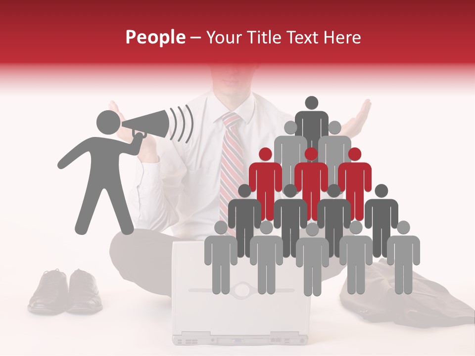 Businessman Meditates In Office PowerPoint Template