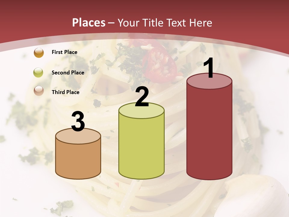 Pasta Garlic Olive Oil And Red Chili Pepper Closeup On A White Dish PowerPoint Template