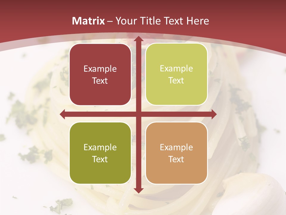 Pasta Garlic Olive Oil And Red Chili Pepper Closeup On A White Dish PowerPoint Template