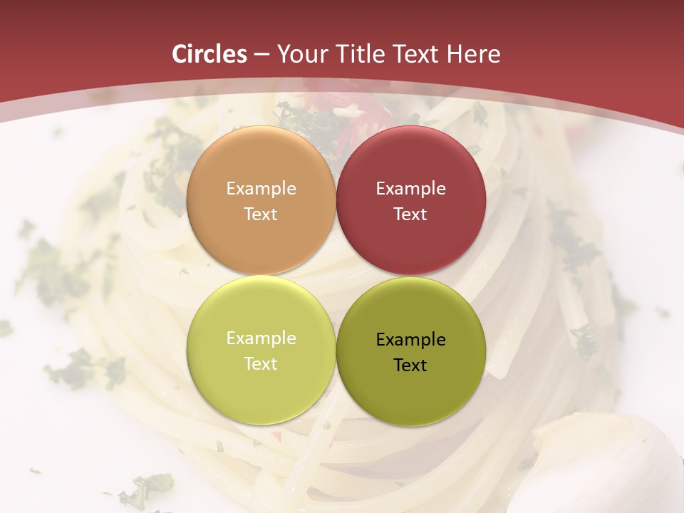 Pasta Garlic Olive Oil And Red Chili Pepper Closeup On A White Dish PowerPoint Template