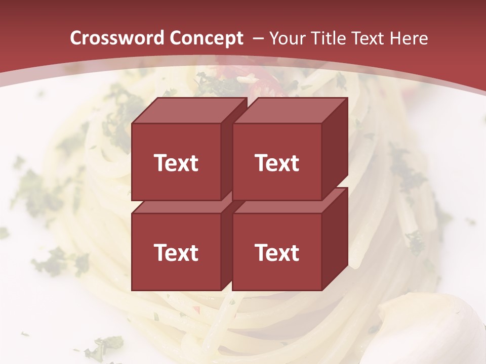 Pasta Garlic Olive Oil And Red Chili Pepper Closeup On A White Dish PowerPoint Template