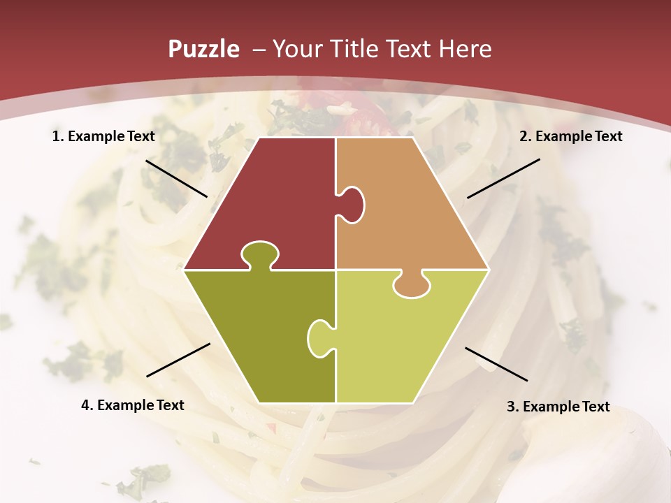 Pasta Garlic Olive Oil And Red Chili Pepper Closeup On A White Dish PowerPoint Template