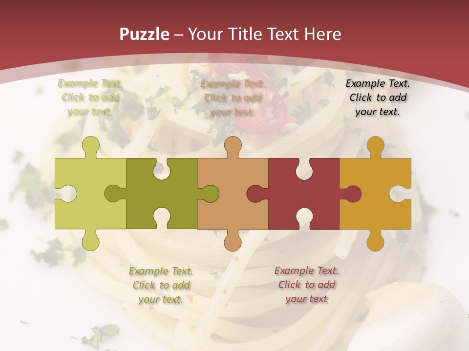 Pasta Garlic Olive Oil And Red Chili Pepper Closeup On A White Dish PowerPoint Template