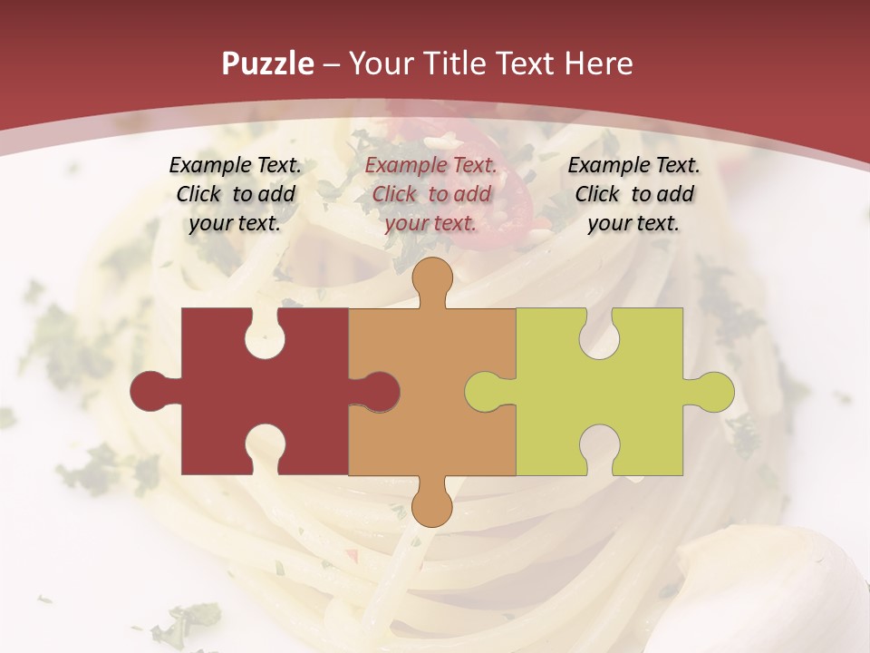 Pasta Garlic Olive Oil And Red Chili Pepper Closeup On A White Dish PowerPoint Template