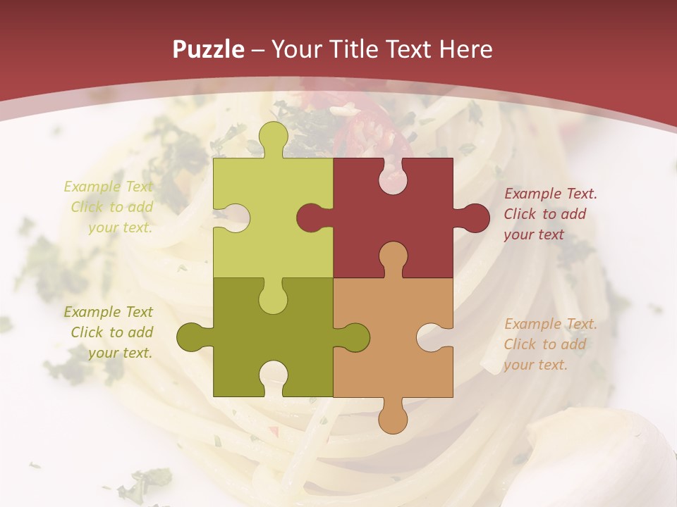 Pasta Garlic Olive Oil And Red Chili Pepper Closeup On A White Dish PowerPoint Template