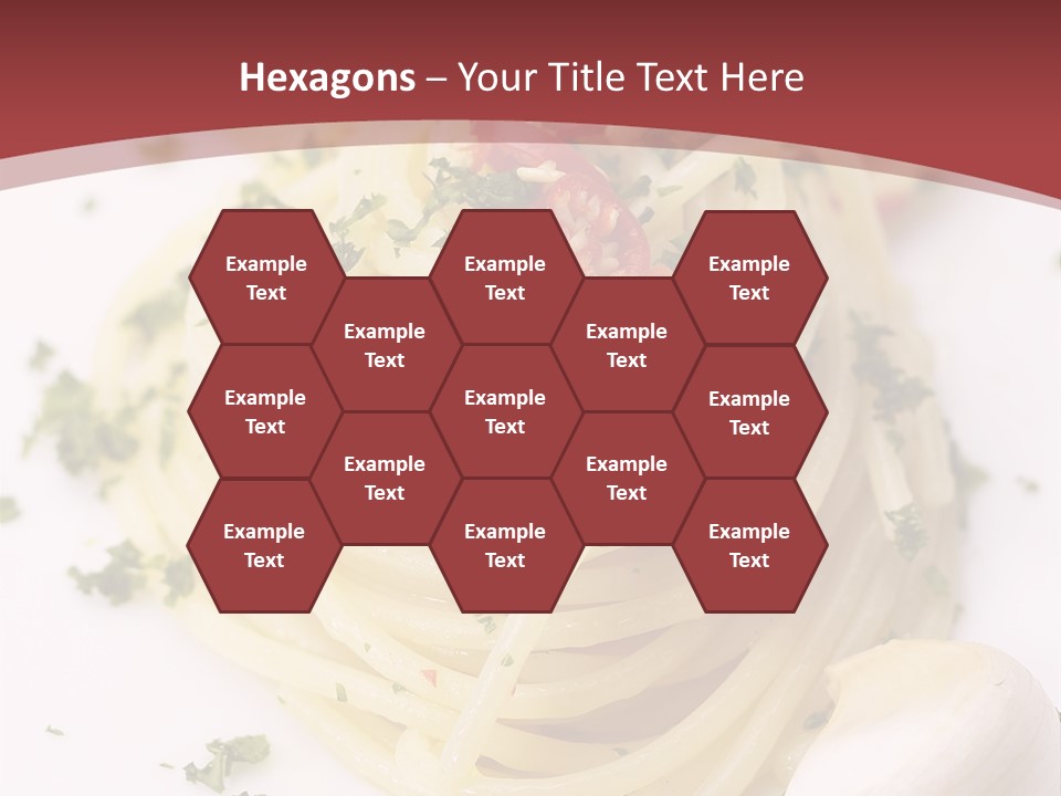 Pasta Garlic Olive Oil And Red Chili Pepper Closeup On A White Dish PowerPoint Template