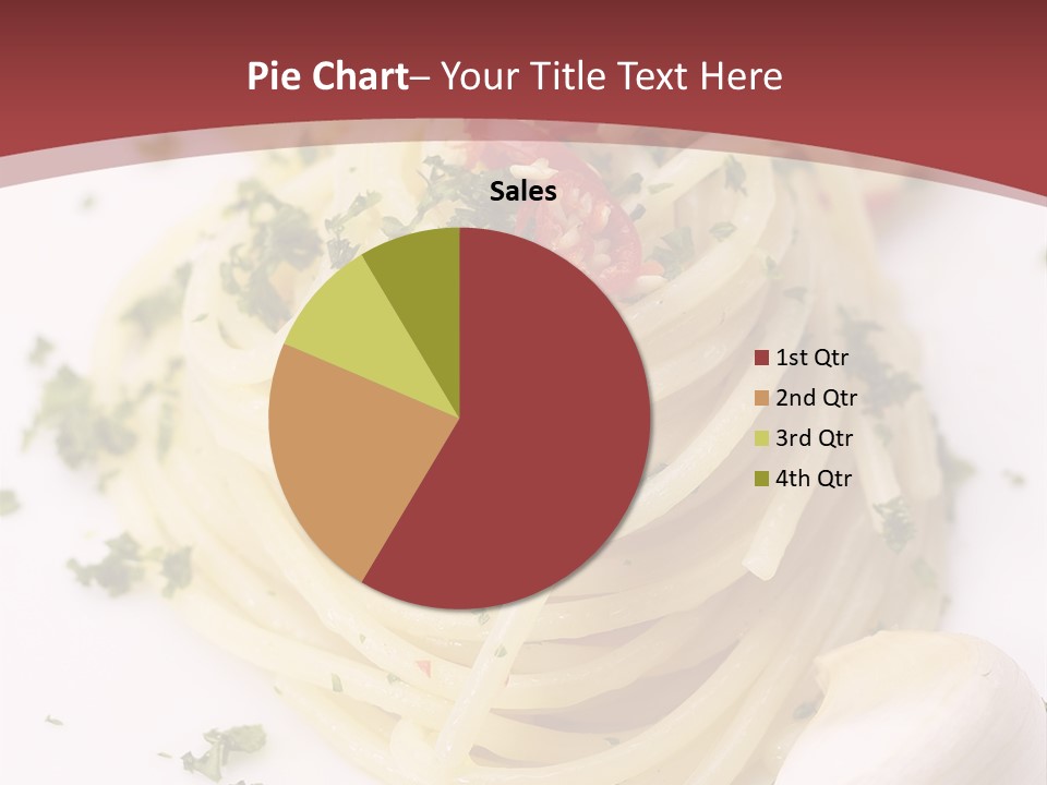 Pasta Garlic Olive Oil And Red Chili Pepper Closeup On A White Dish PowerPoint Template