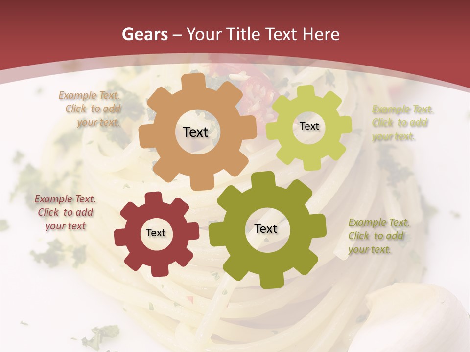 Pasta Garlic Olive Oil And Red Chili Pepper Closeup On A White Dish PowerPoint Template