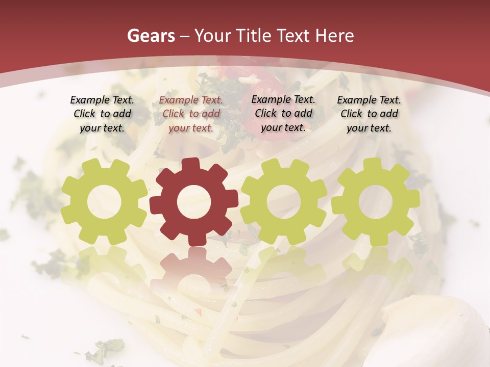 Pasta Garlic Olive Oil And Red Chili Pepper Closeup On A White Dish PowerPoint Template