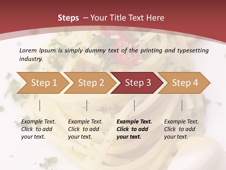 Pasta Garlic Olive Oil And Red Chili Pepper Closeup On A White Dish PowerPoint Template