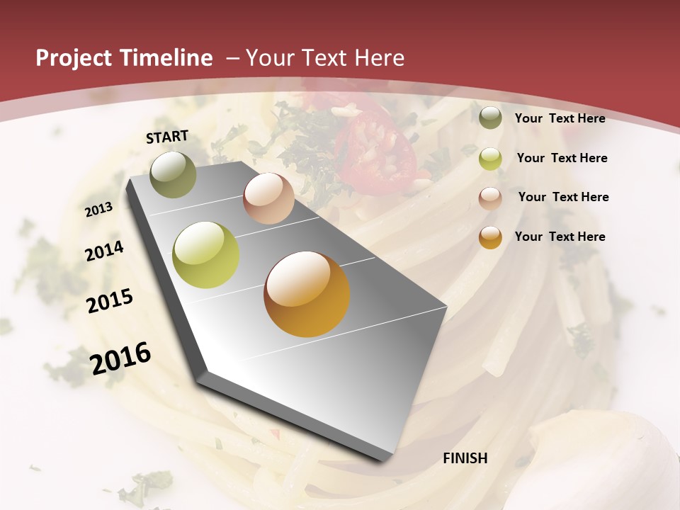 Pasta Garlic Olive Oil And Red Chili Pepper Closeup On A White Dish PowerPoint Template